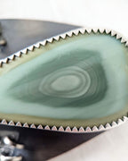 Close up of main stone imperial jasper set in a bezel setting