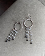 Close-up of Herkimer diamond quartz crystal drops with natural double-terminated points

