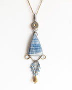 Santa Maria aquamarine and gold filled bead details on chain (not included)