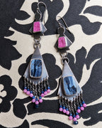 Blue jade and pink CZ bead accents beneath bold gemstones