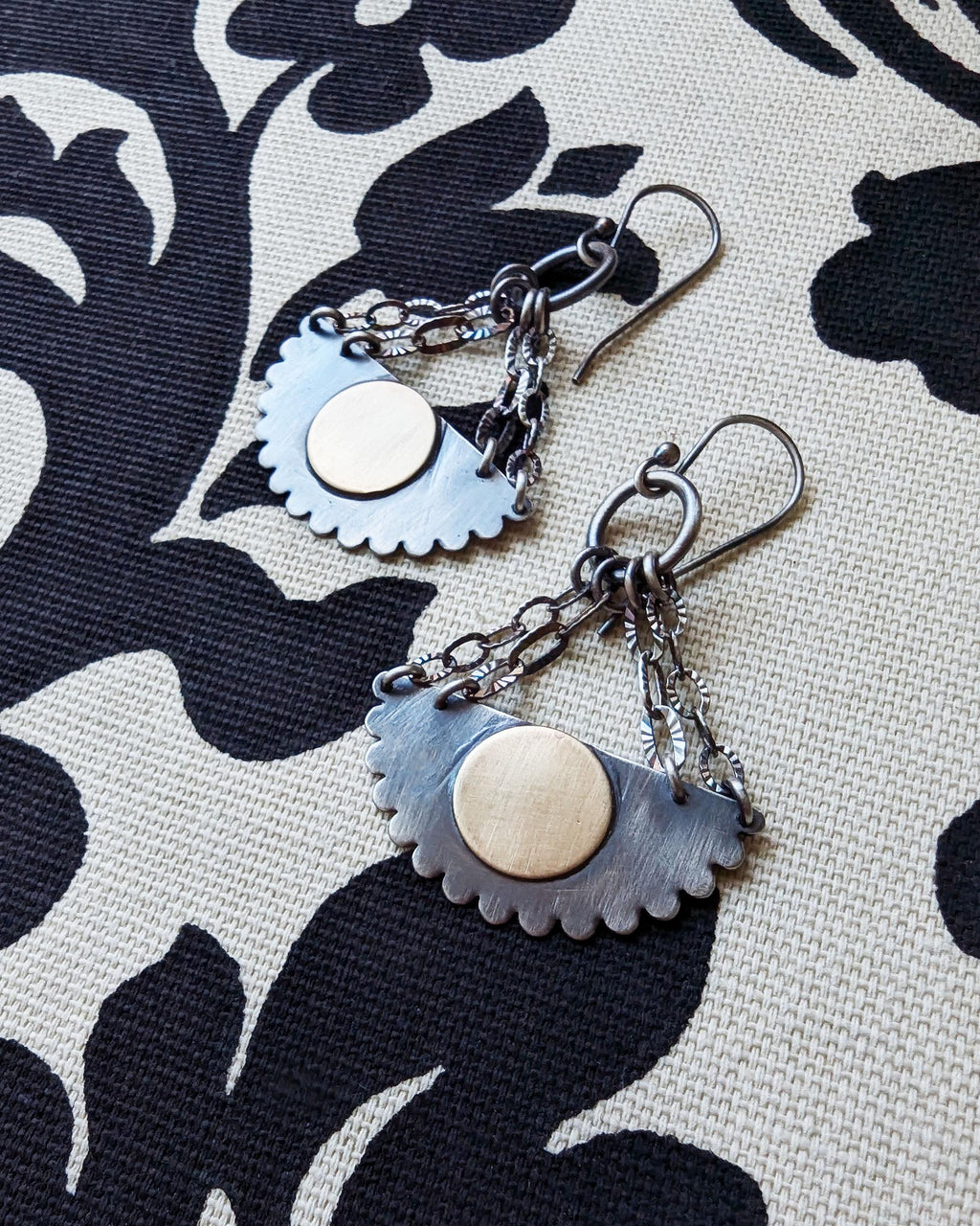 Southwestern mixed metal statement earrings