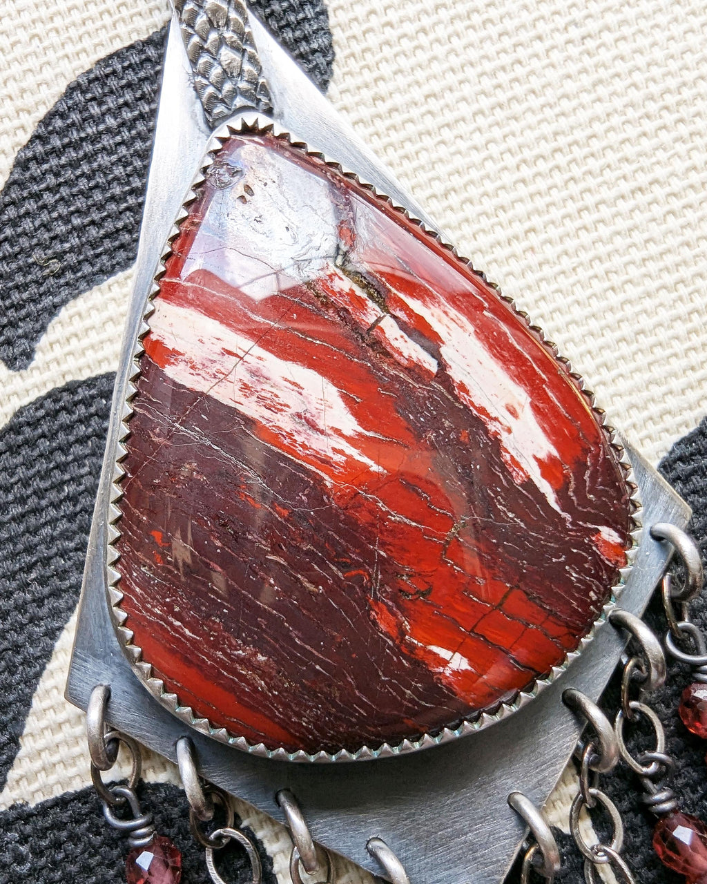 Close up of snakeskin jasper stone 