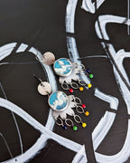 Nature inspired cloud motif sterling silver drop earrings