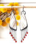 Zebra jasper earrings with creamy orange and brown pattern