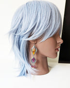 Fiery feminine statement earrings with layered gemstone design