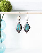 One of a kind turquoise grey jasper earrings by Rebellenhaus