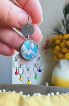 Video of cloud and rainbow drop artisan earrings 