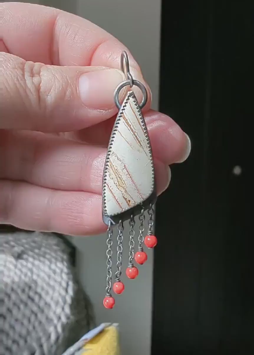 Video of playful everyday jasper earrings with warm spice-inspired colors