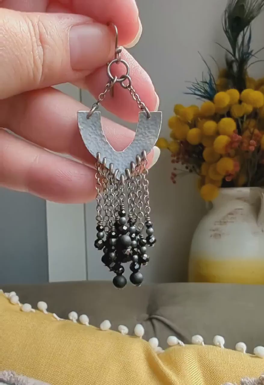 Black Ruffles Earrings