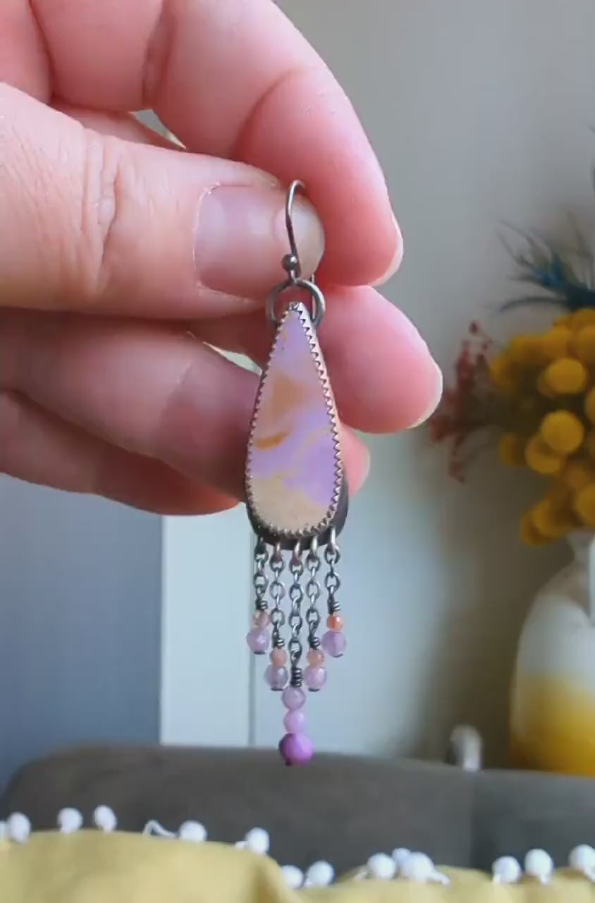 Video of Phosphosiderite fringe earrings