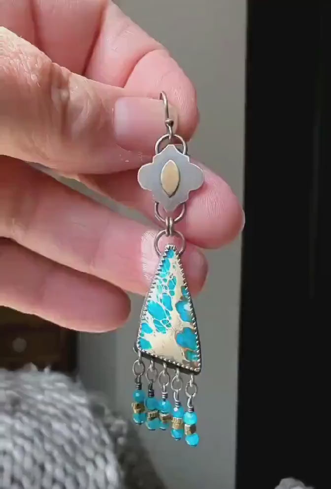 Video of sea sediment jasper artisan earrings by Rebellenhaus
