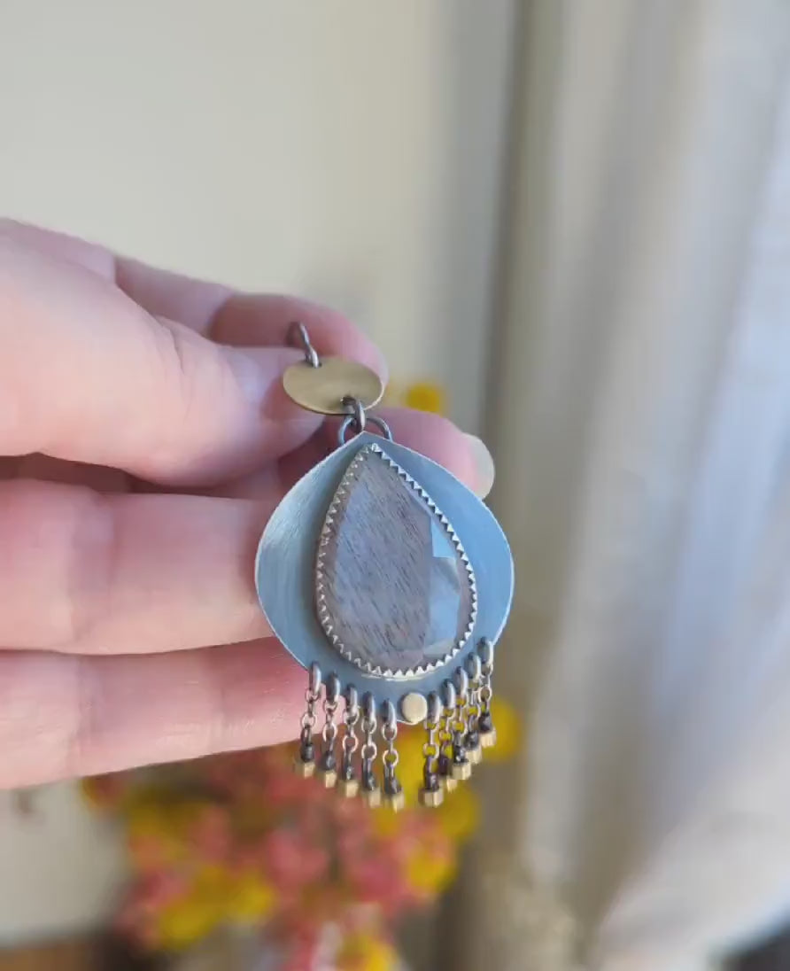 Video of Whispering Willows  moonstone earrings by Rebellenhaus
